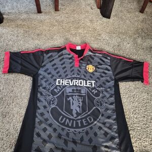 Manchester United Chevrolet Black & Grey Football Jersey